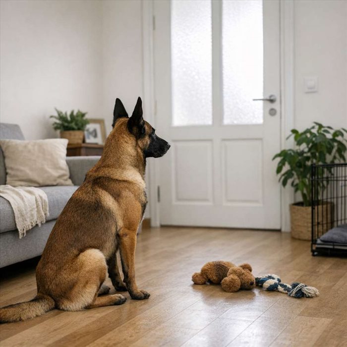 Malinois seul : combien de temps peut-il rester sans stress ?