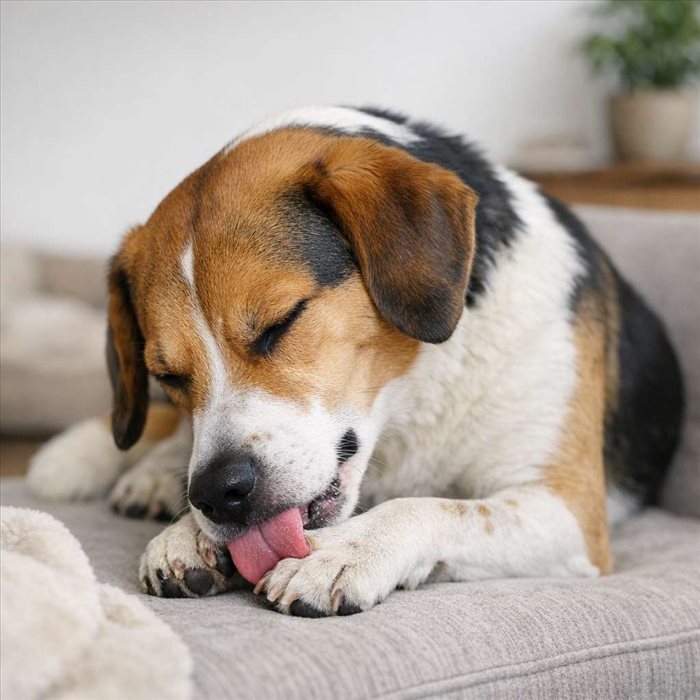Pourquoi mon chien se lèche les pattes sans arrêt ? Causes et solutions