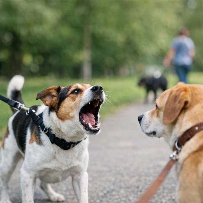 Pourquoi un chien aboie-t-il sur un autre chien ? Causes et solutions