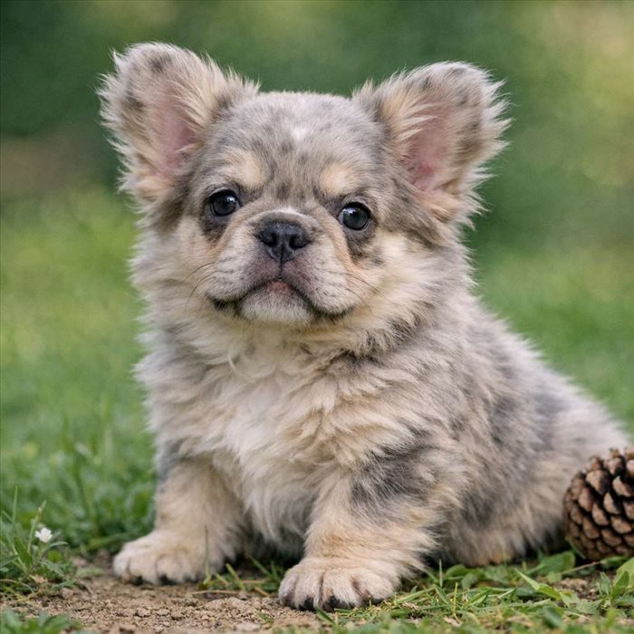 Chiot Bouledogue Fluffy : à quel âge son poil devient-il long ?